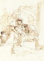 The Holy Family with angels before an arch - Giovanni Battista Tiepolo