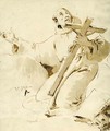 Saint Francis kneeling, holding a crucifix - Giovanni Battista Tiepolo