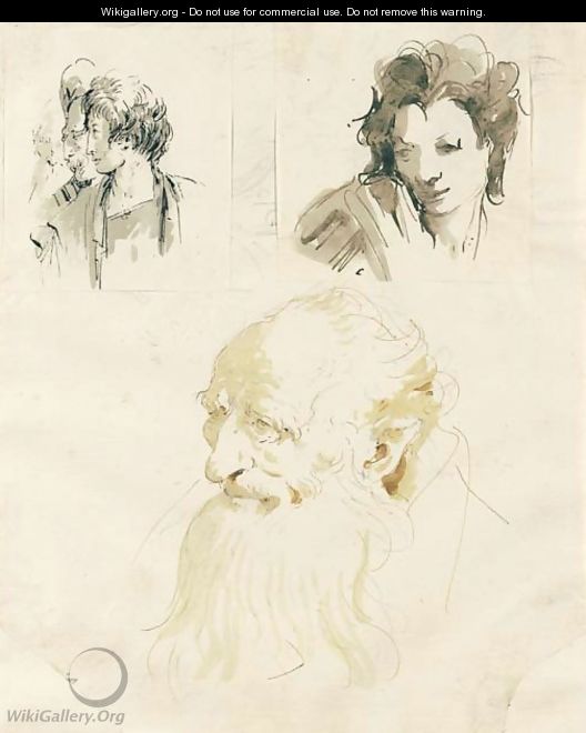 A study of the head of an old man - Giovanni Battista Tiepolo