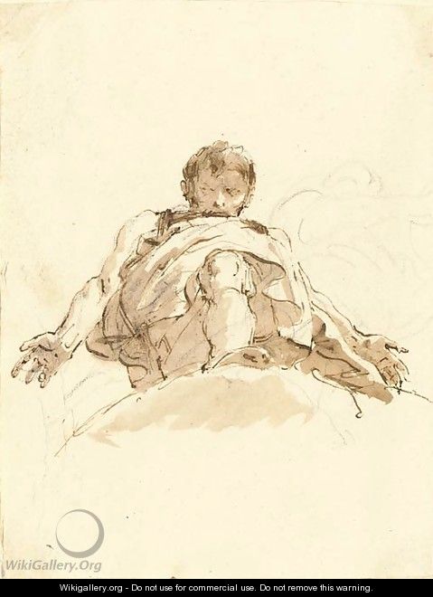 A man on a cloud seen da sotto in su - Giovanni Battista Tiepolo