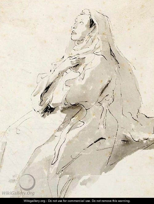 A female saint in ecstasy - Giovanni Battista Tiepolo