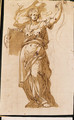 A draped Figure holding a Book and a Scroll - Giovanni Battista (Il Malosso) Trotti