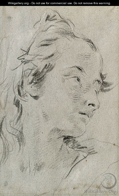The Head of a young Woman, turned to the right - Giovanni Battista Tiepolo
