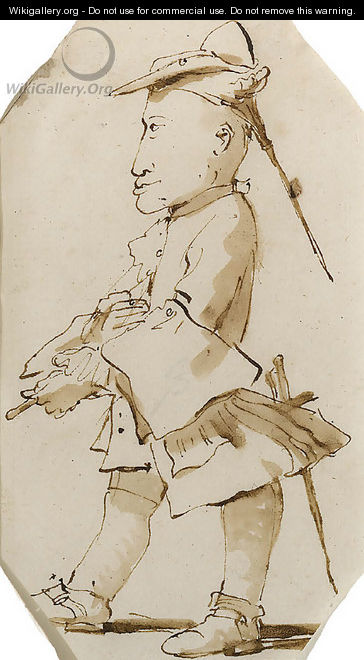 Caricature of a Gentleman, in profile to the left - Giovanni Battista Tiepolo