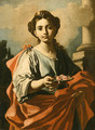 A Female Saint holding a Plate of Roses - Giacomo Cestaro
