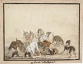 A pack of hounds - Giacinto Della Pegna (Hyacinthe De La Peigne)