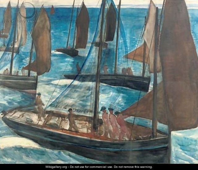 Sailing boats, Douarnenez - Gerrit Willem Van Blaaderen