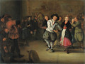 A Bridal Couple dancing in an Interior - Gerrit Lundens