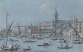 View of the Riva degli Schiavoni, Venice, with the Palazzo Ducale and Libreria di Sansovino - Giacomo Guardi