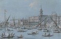View of the Riva degli Schiavoni, Venice, with the Palazzo Ducale and Libreria di Sansovino - Giacomo Guardi