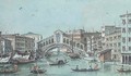 View of the Rialto Bridge and the Fondaco dei Tedeschi, Venice - Giacomo Guardi