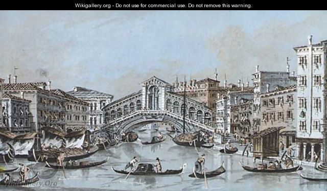 View of the Grand Canal and the Rialto, Venice - Giacomo Guardi
