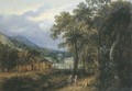 A Wooded Landscape With Figures On A Path, Farmhouses Beyond - Gilles Neyts