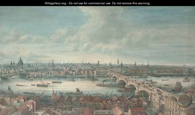 View of the River Thames with Blackfriars Bridge, St Paul