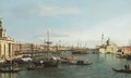 The Bacino di San Marco, looking east from the mouth of the Giudecca, the Dogana and the Riva degli Schiavone to the left and San Giorgio Maggiore - (Giovanni Antonio Canal) Canaletto