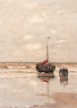 Women by a bomschuit on the beach - Gerhard Arij Ludwig Morgenstje Munthe