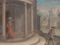 Christ driving the Money-changers from the Temple - German School