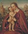 The Virgin and Child, a landscape beyond - German School
