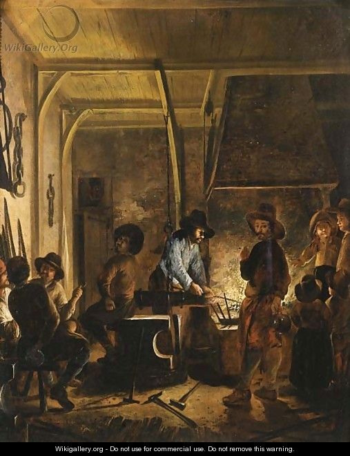 A blacksmith at work - Gerrit Lundens