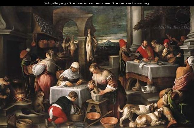 Lazarus at the Feast of Dives - Gerolamo Bassano