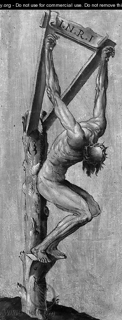 Christ suspended from the cross - German School