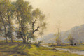 Cattle grazing in a river landscape - Georges Philibert Charles Marionez
