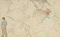 Soldats, les mains dans les poches, tete et mains (Carnet de Brest) - Georges Seurat