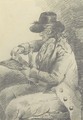 Study of a man reading - George Morland