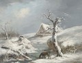 Figures by a frozen stream - George Morland