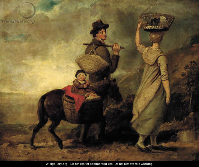 A young family travelling in the countryside - George Morland