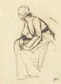 Study of a seated woman, observed from her left side - George Romney