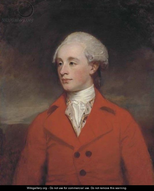 Portrait of Mr Morley, half-length, in a red coat - George Romney