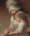 Portrait of a lady and child, traditionally identified as Mrs. Cumberland and her son, Charles - George Romney