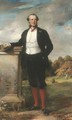 Portrait Of Beilby Richard Lawley, 2nd Baron Wenlock, Full-Length, In A Brown Suit With A White Waistcoat, Standing On The Terrace At Escrick Hall - George Richmond
