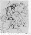 A study for 'The Eve of Separation' - George Richmond