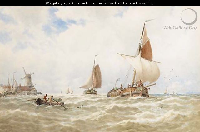 Fishing vessels off the Dutch coast - George Stanfield Walters