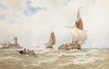 Fishing vessels off the Dutch coast - George Stanfield Walters