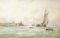 Fishing vessels off Dordrecht harbour - George Stanfield Walters