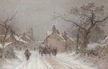 Wintertime, the entrance to a village - George Sheffield