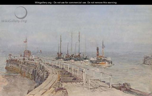 Towing the fishing fleet into port - Henry Robert Robertson