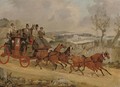 A coach and four in a winter landscape - Henry Thomas Alken