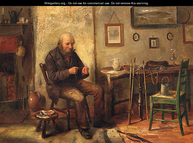 An Angler Preparing His Bait - Henry Spernon Tozer