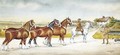 Shire horses on a lane - Henry William Standing