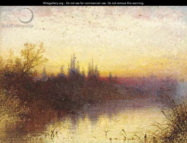 Sunset on the Thames, near Windsor - Henry Thomas Dawson