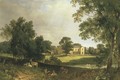 A view of Norton Hall, Northamptonshire, from the South East, with deer in the foreground - Henry John Boddington