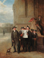Greenwich Pensioners reading a copy of The Times - Henry James Pidding