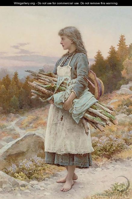 Gathering firewood - Henry James Johnstone
