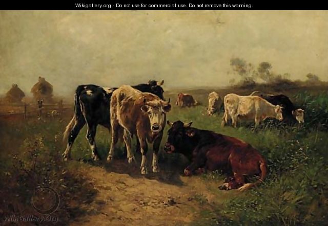 Cattle grazing in a summer meadow - Henry J. Schouten