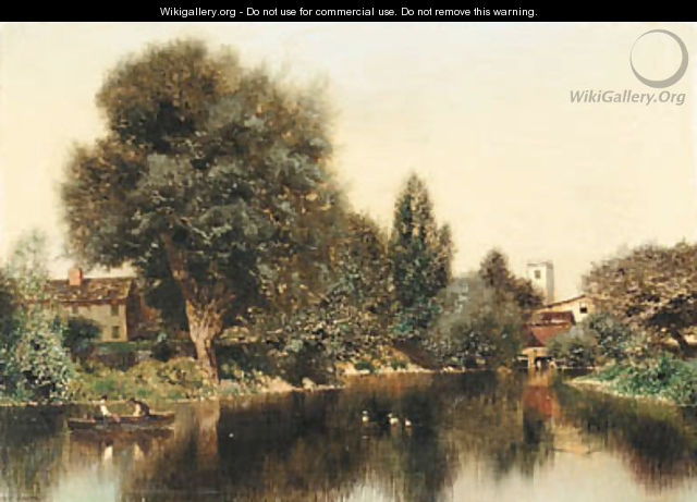 Boating on a Pond - Henry Pember Smith