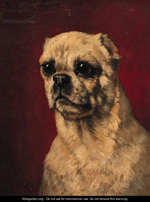 Portrait of a pug-dog - Henriette Ronner-Knip